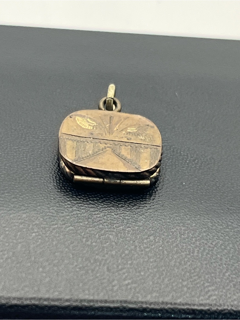 SKM & Co Victorian gold tone square locket pocket watch fob engraved DAMAGED - Picture 6 of 15